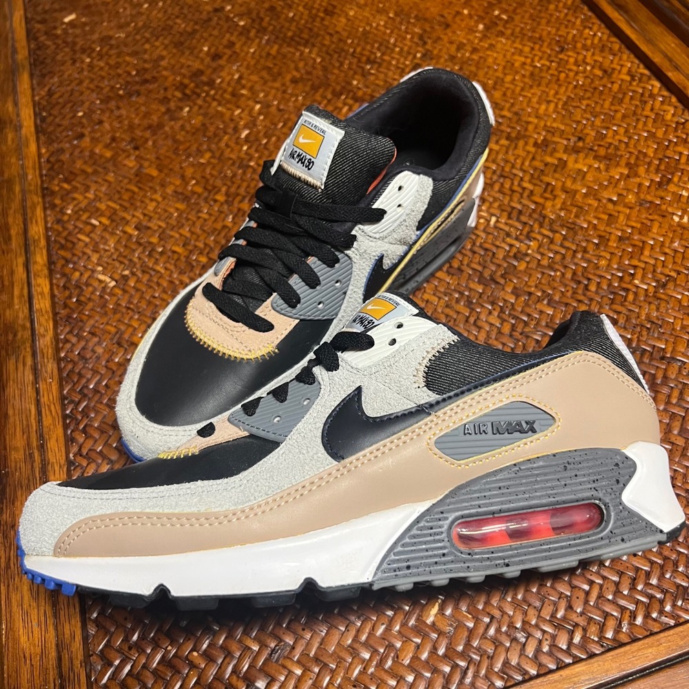 Nike Air Max 90 SE Alter & Reveal Mens Sneakers DO6108-001 Size 10.5 Tan Black